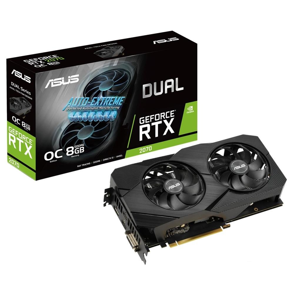 Placa de Vídeo Asus Dual NVIDIA GeForce RTX 2070 EVO V2 OC Edition, 8GB, GDDR6